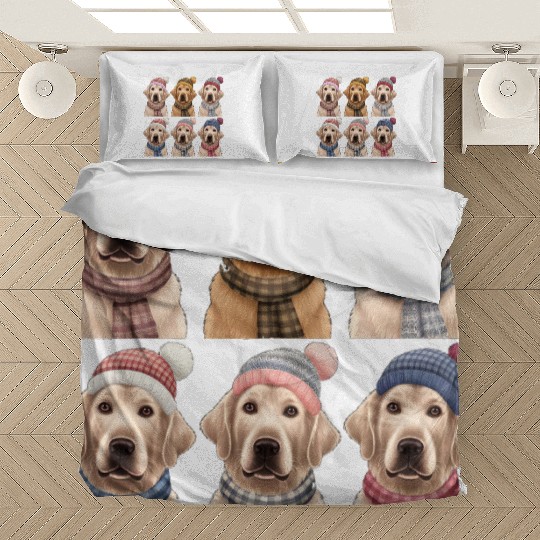 Winter Golden Retriever Bedding Sets