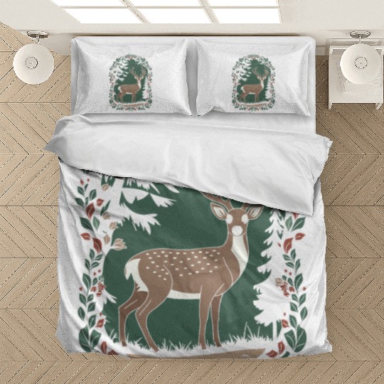 Cottagecore Forest Deer Serenity Bedding Sets