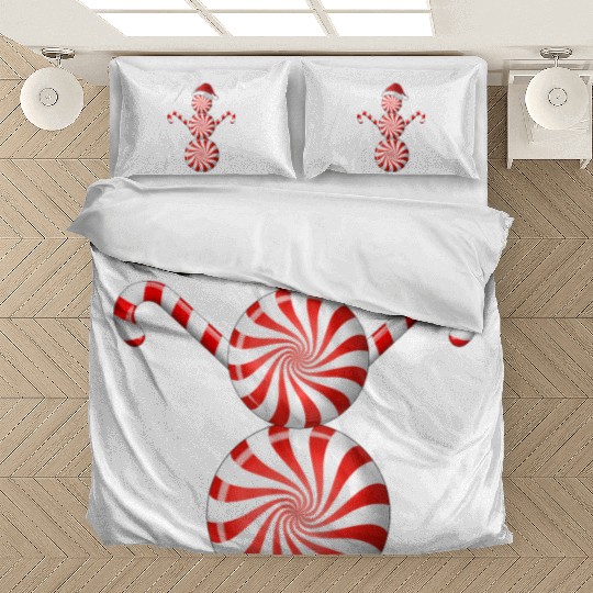 Funny Christmas Bedding Sets Peppermint Candy Snowman