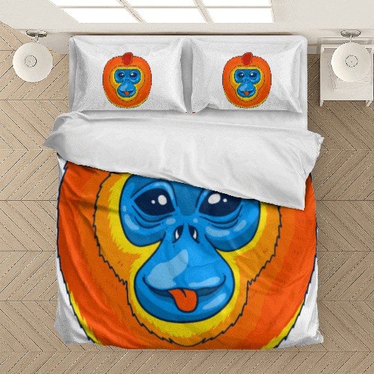 Cute Golden Snub Nosed Monkey Face Bedding Sets