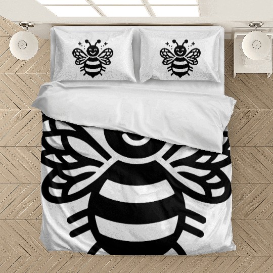 Honey bee kids style insect drawing path15 Bedding Sets