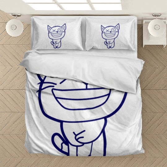 Crazy Cat Weird Funny Eyes Cool Grimace Cartoon Bedding Sets