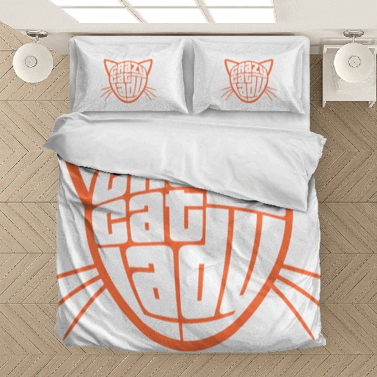 Crazy Cat Lady Text Love Saying Quote Weird Woman Bedding Sets