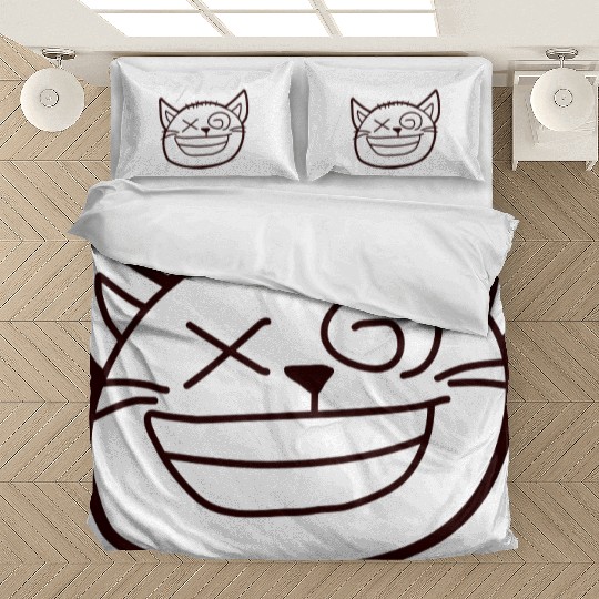 Crazy Cat Weird Funny Eyes Cool Grimace Cartoon Bedding Sets