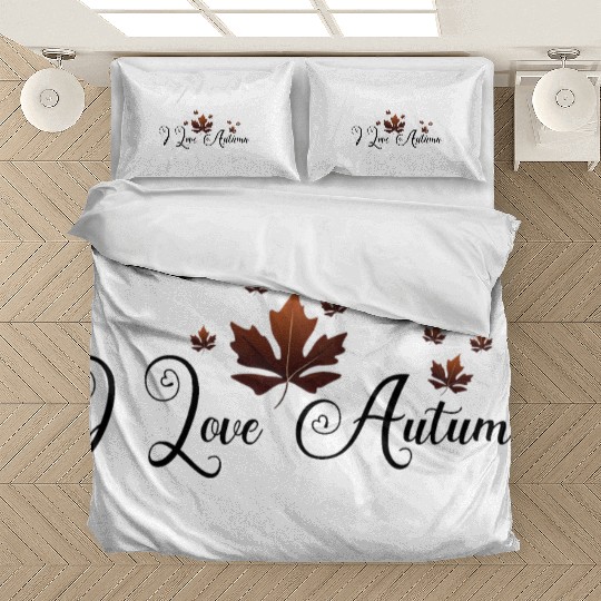 Embrace Fall with 'I Love Autumn' Leaf Design Bedding Sets