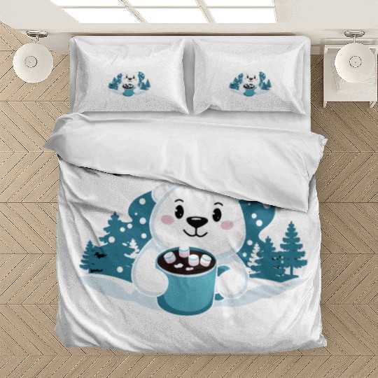 Hot Chocolate Is My Love Language Winter Bear Bedding Sets