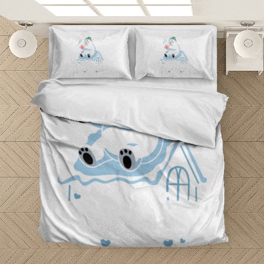 Hot Chocolate Is My Love Language Cozy Polar Bear Bedding Sets