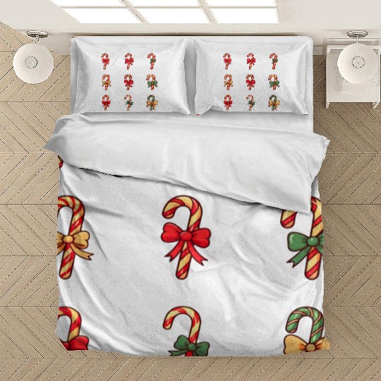 christmas cheer candy cane Bedding Sets