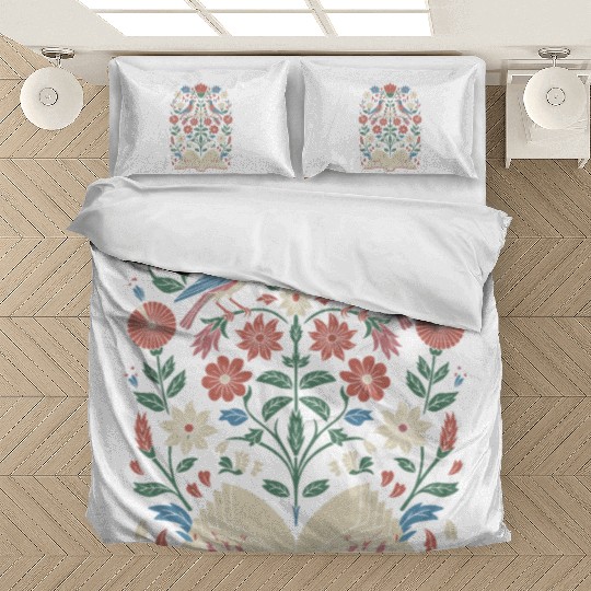 Cottagecore Birds and Blossoms with Open Book Bedding Sets