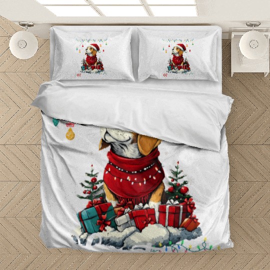 Beagle Christmas Tree Lights Decorations Dog Lover Bedding Sets