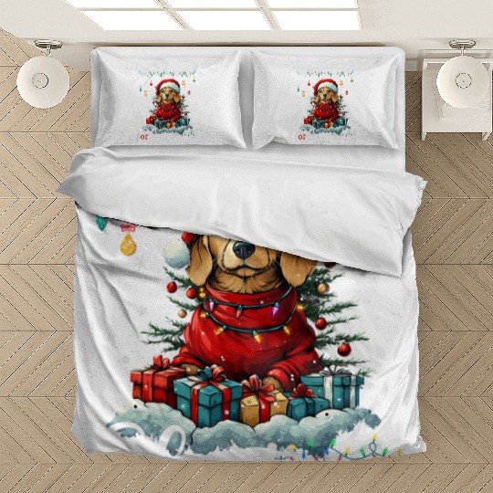 Dachshund Christmas Tree Lights Decorations Dog Bedding Sets