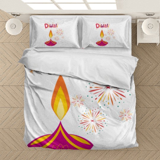 Diwali Design with Lamp & Festive Fireworks Bedding Sets