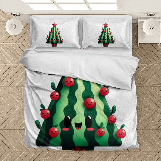 Christmas tree watermelon design Bedding Sets