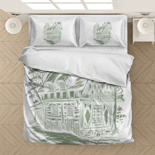 Enchanting Dark Cottagecore House In The Woods Bedding Sets