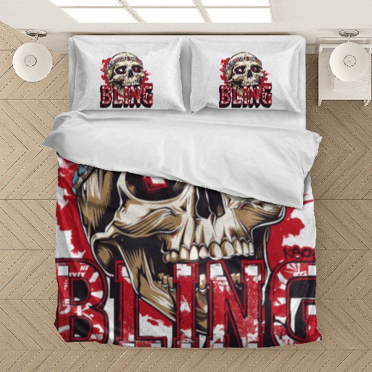Diamond and Ruby Bling Skull Bedding Sets