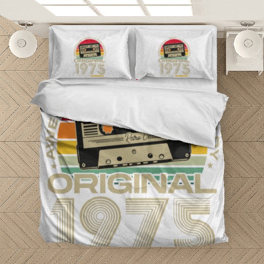Vintage 1975 born Retro 50th birthday Bedding Sets