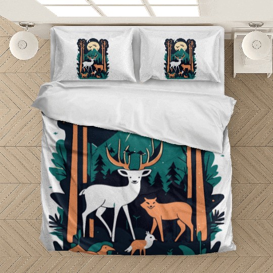 Enchanted Forest Wildlife Scene – Nature Adventure Bedding Sets