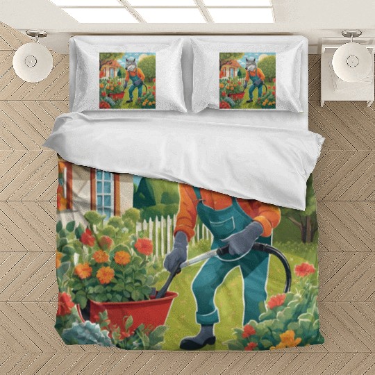 The Lone Wolf Tends His Garden Bedding Sets