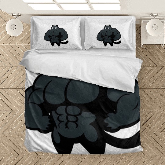 Black Cat Gym Cartoon Bedding Sets