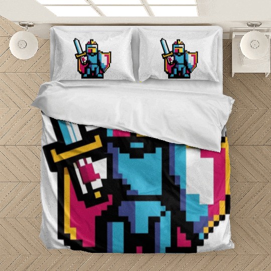 knight pixel art Bedding Sets
