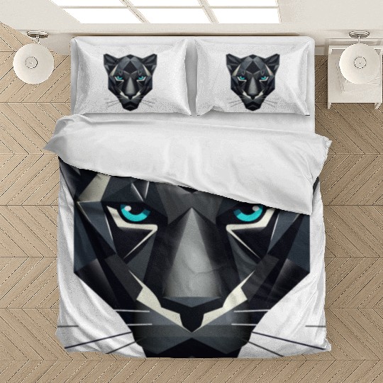 Geometric Black Panther - Power and Elegance Bedding Sets