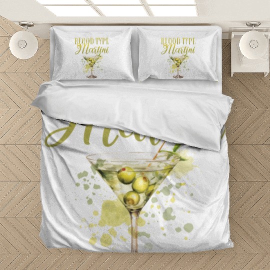 Blood Type Martini Cocktail Bartender Bedding Sets