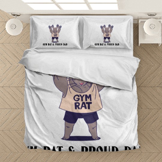 Gym Rat Proud Dad Weightlifting Bedding Sets