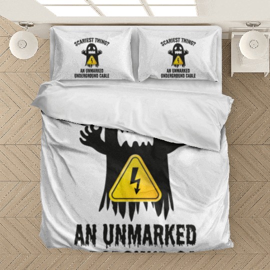 Lineman Halloween Scary Electrician Funny Humor Bedding Sets