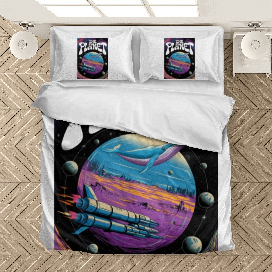 Rainbow Space Whale Adventure Bedding Sets