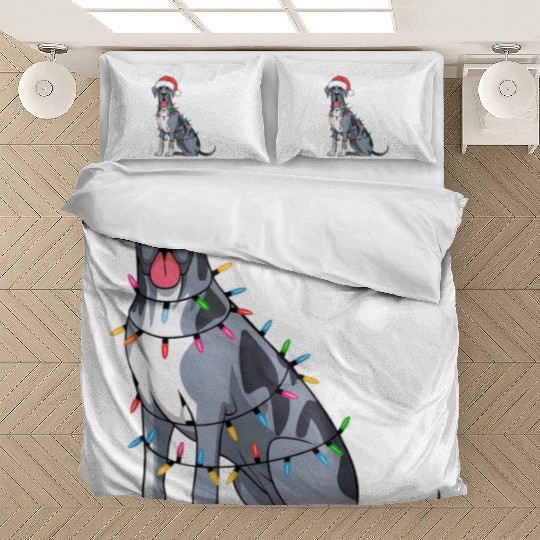 Great Dane Christmas Lights Xmas Dogs Gifts Bedding Sets