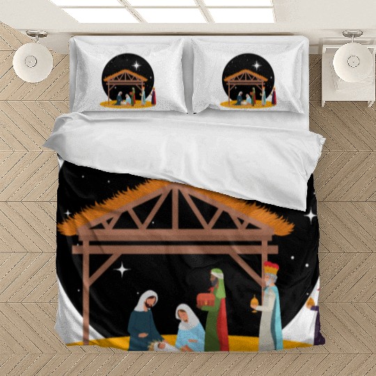 Christmas Holiday Manger Nativity Scene Bedding Sets