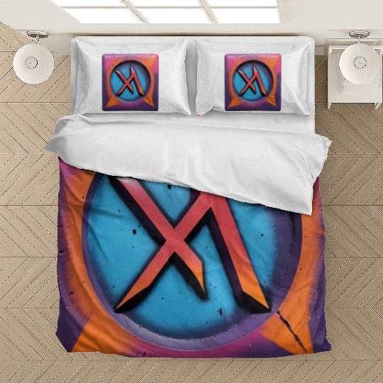 Bold Neon Graffiti Symbol Bedding Sets