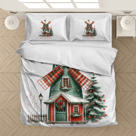 Small Town Christmas Windmill Bedding Sets