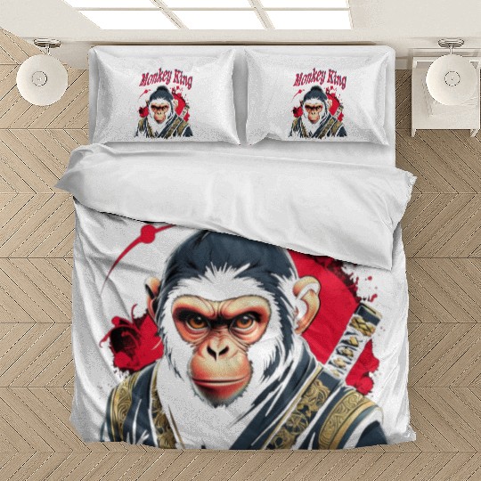 Monkey King Warrior – Bold Samurai Ape Artwork Bedding Sets