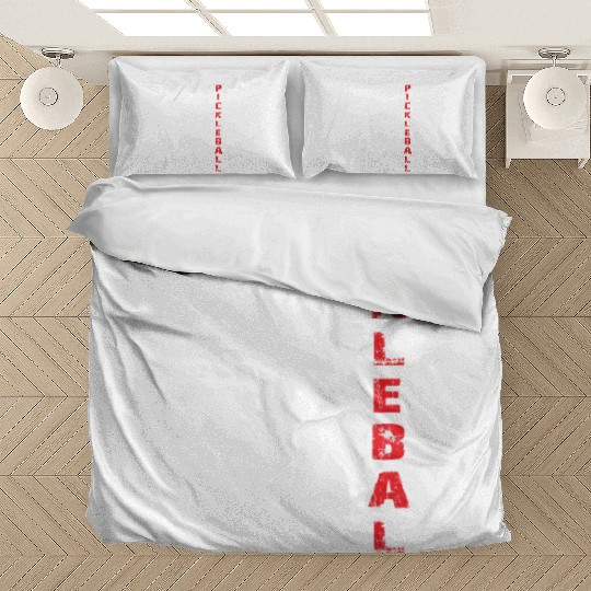 Pickleball US Flag in White and Red Bedding Sets
