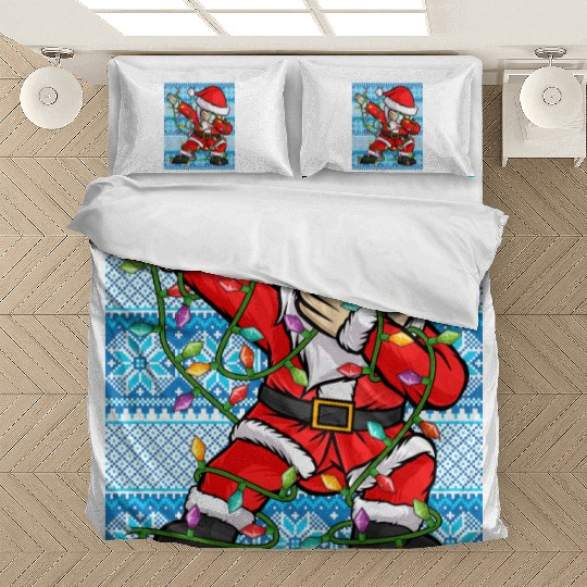 Dabbing Santa Christmas Lights Bedding Sets