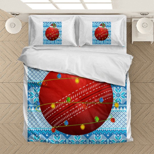 Cricket Ball Christmas Lights Bedding Sets