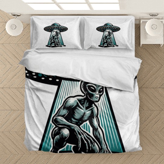 Grey alien UFO Bedding Sets
