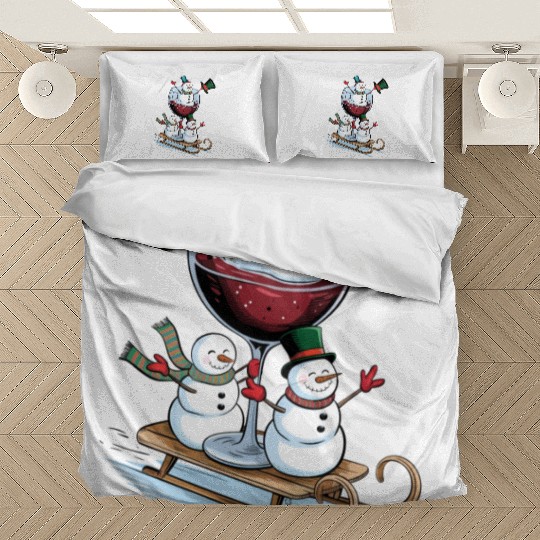 Christmas Wine Glasses Bedding Sets
