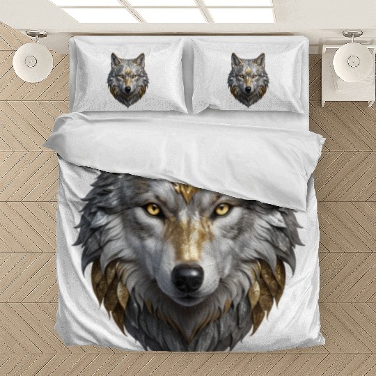 Majestic Silver/Gold Wolf Bedding Sets