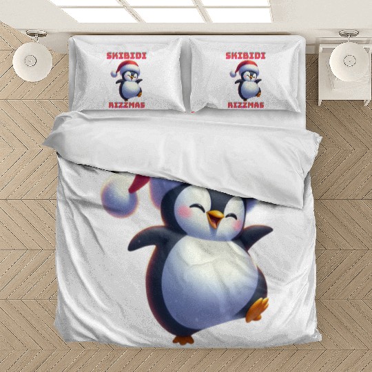 Skibidi Rizzmas Penguin Bedding Sets