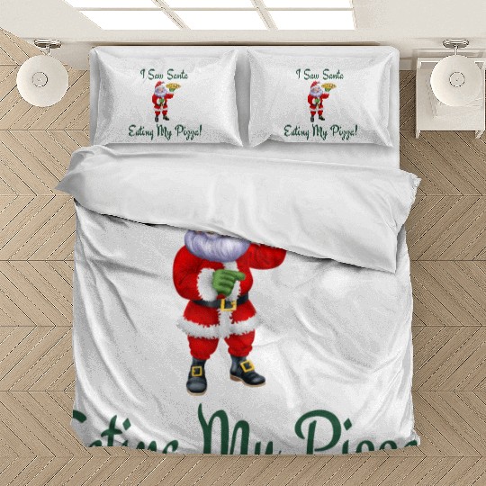Funny Christmas Pizza Design Bedding Sets