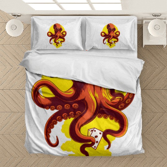 Orange Smart Octopus Bedding Sets