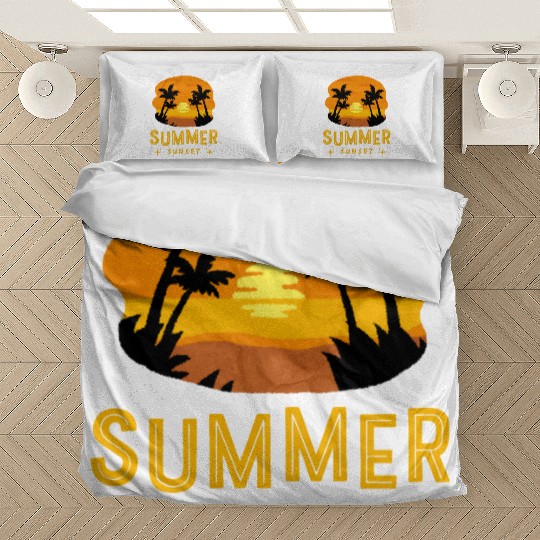 Black Yellow Summer Sunset Bedding Sets
