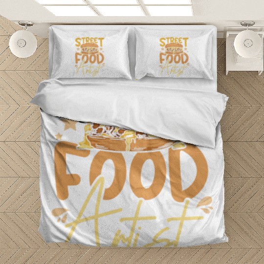 philly cheesesteak street food artist Bedding Sets