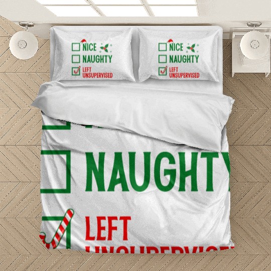 Left Unsupervised Christmas Checklist Bedding Sets