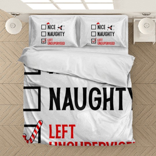 Left Unsupervised Christmas Checklist Bedding Sets