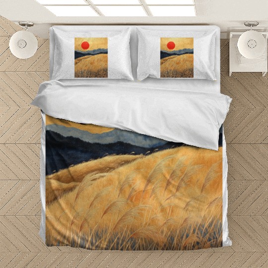 Sunset Serenity: Susuki Fields in Twilight Bedding Sets