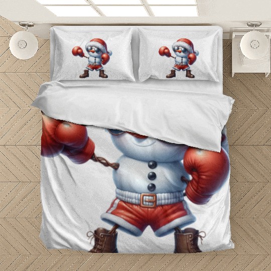 Snowman Boxing – Christmas Sport Lover Fun Bedding Sets