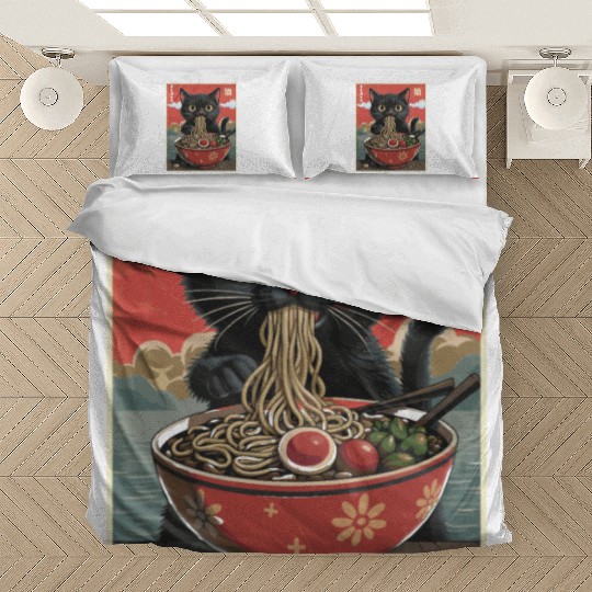 Cat Ramen Japanese Bedding Sets